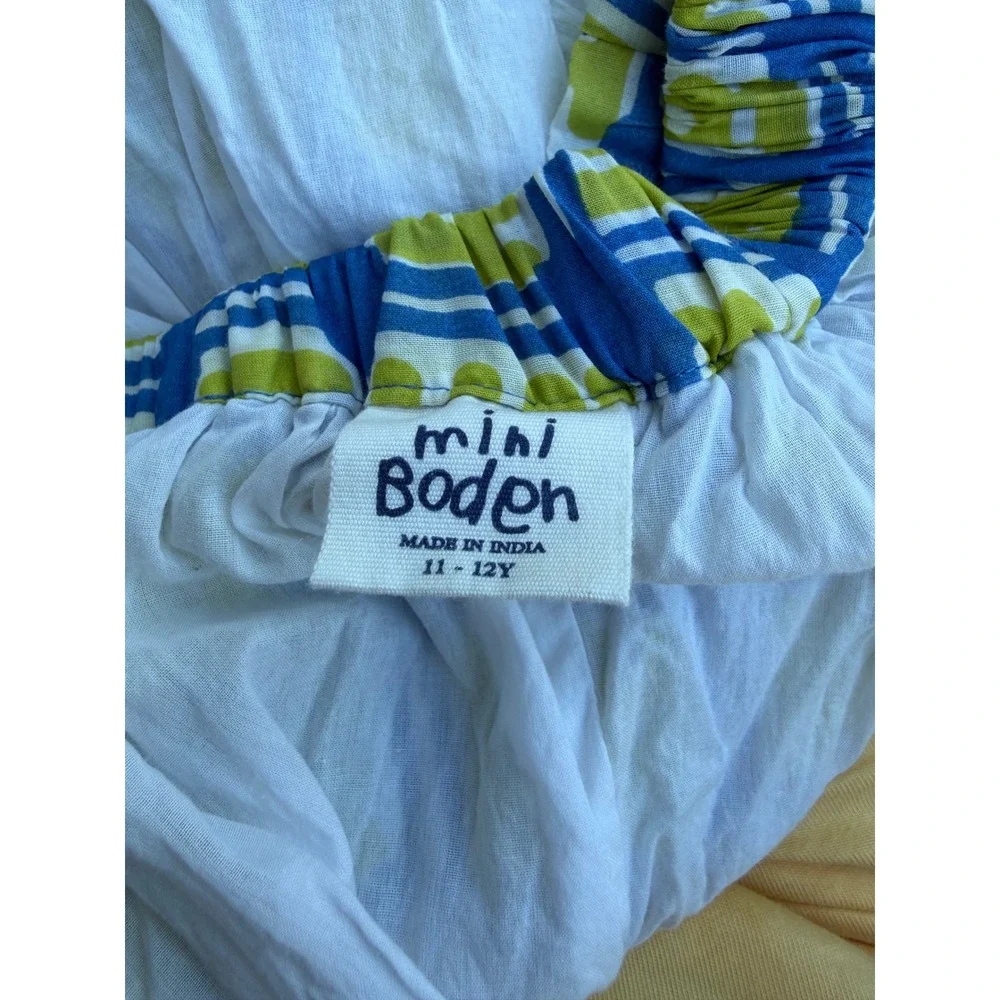 Mini Boden Girls Blue Lime Green Geometric Block Print Skirt 11-12Y MW007